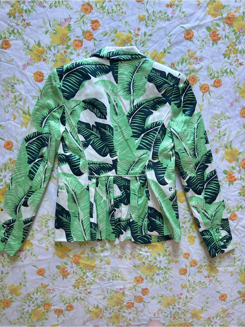 Juicy Couture Green Tropical Print Blazer Jacket - Picture 2 of 5